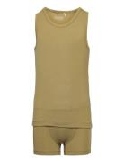 Minymo Underwear Set Boy Khaki Green