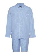 Gingham Poplin Long Sleep Set Pyjamas Blue Polo Ralph Lauren Underwear