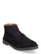 Slhriga New Suede Chukka Boot B Snörade Stövlar Black Selected Homme