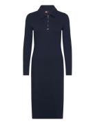 Tjw Half Zip Rib Polo Dress Knälång Klänning Navy Tommy Jeans