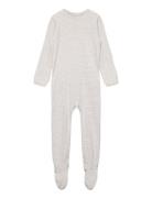 Striped Jersey Full Body W. Back Opening Långärmad Bodysuit Grey Copen...