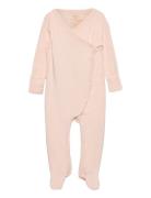 Rib Jersey Full Body Crossover Pyjamas Sie Jumpsuit Pink Copenhagen Co...