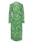 Slfsirine Ls Midi Wrap Dress B Knälång Klänning Green Selected Femme