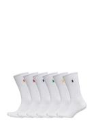 Cotton-Blend Crew Sock 6-Pack Underwear Socks Regular Socks White Polo...