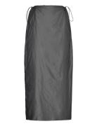 Parachute Slit Skirt Knälång Kjol Grey Mango