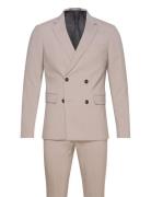 Plain Db Mens Suit - Normal Lenght Kostym Beige Lindbergh