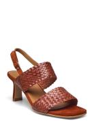 Sandals - Block Heels Sandal Med Klack Brown ANGULUS