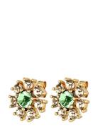 Aude Sg L.green/Golden Accessories Jewellery Earrings Studs Green Dyrb...