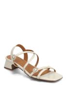 Sandals Sandal Med Klack Cream Billi Bi