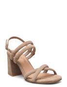 Biacharlene Cross Sandal Sandal Med Klack Beige Bianco