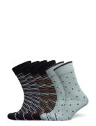 Socks 6-P, Bamboo, Multi Stripes Underwear Socks Regular Socks Blue TO...