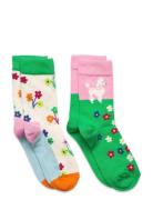2-Pack Kids Poodle & Flowers Socks Sockor Strumpor Multi/patterned Hap...
