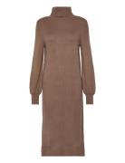 Visara L/S Rollneck Midi Dres/Bf/Ka Knälång Klänning Brown Vila