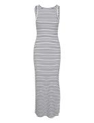 Drewgz Sl Reversible Stripe Dress N Maxiklänning Festklänning White Ge...