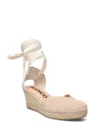 Bianco Biaibiza Wedge Espadrilles Suede Kräm