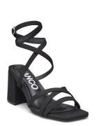 Biajoyce Sandal Micro Suede Sandal Med Klack Black Bianco