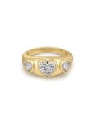 The Bezel Heart Signet Ring- Gold- 7 Ring Smycken Gold LUV AJ