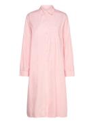Delphine Dress Paper Touch Knälång Klänning Pink Naja Lauf