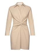 Mango Knot Detail Dress Beige