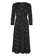 Onlnew Pella L/S Foil Wrap Dress Jrs Knälång Klänning Black ONLY