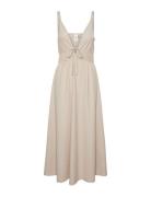 Yastrima Strap Long Dress - Ka Knälång Klänning Beige YAS