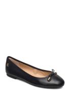 Jayna Leather Flat Ballerinaskor Ballerinas Black Lauren Ralph Lauren