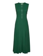 Long Midi Length Zipped Dress Knälång Klänning Green IVY OAK