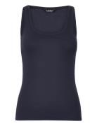 Lauren Ralph Lauren Cotton-Blend Tank Top Marinblå