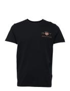 Archive Shield Emb Ss T-Shirt Tops T-shirts Short-sleeved Black GANT
