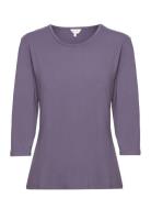 Lady Avenue Bamboo T-Shirt With 3/4-Sleeve Lila