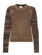 Adele Knit O-Neck Tops Knitwear Jumpers Brown Second Female