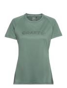 Core Essence Logo Tee W Sport T-shirts & Tops Short-sleeved Green Craf...