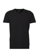 Mens Stretch V-Neck Tee S/S Tops T-shirts Short-sleeved Black Lindberg...