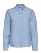 Reg Linen Chambray Shirt Tops Shirts Long-sleeved Blue GANT