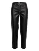 Ria Trousers Bottoms Trousers Leather Leggings-Byxor Black Twist & Tan...