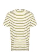 Slhbriac Stripe Ss O-Neck Tee Tops T-shirts Short-sleeved White Select...