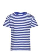 Top Ss Essential Stripe Tops T-shirts Short-sleeved Blue Lindex