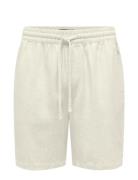 Onstel Visc Lin Shorts 0075 Cs Bottoms Shorts Casual White ONLY & SONS