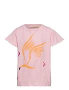 Sghelen Crane Ss Tee Tops T-shirts Short-sleeved Pink Soft Gallery