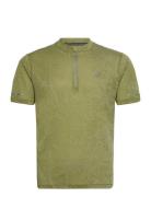 Metarun Pattern 1/2 Zip Ss Top Sport T-shirts Short-sleeved Green Asic...