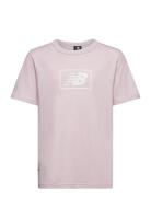 Nb Essentials Logo Tee Sport T-shirts Short-sleeved Pink New Balance