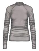 HAN Kjøbenhavn Printed Mesh Plated Long Sleeve Grå