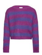 Nkfriony Ls Boxy Short Knit Pb Tops Knitwear Pullovers Purple Name It