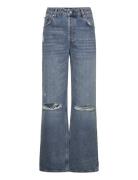 GANT D2. Hw Relaxed Straight Rip Jeans Blå