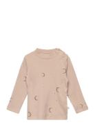 Chou Blouse Tops T-shirts Long-sleeved T-shirts Beige That's Mine