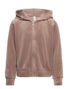 Vero Moda Girl Vmvelvet Ls Zip Hoodie Jrs Girl Beige