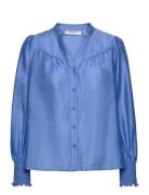 Mschkaliko Romina Shirt Tops Shirts Long-sleeved Blue MSCH Copenhagen