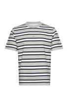 M. Hanger Striped Tee Designers T-shirts Short-sleeved Grey HOLZWEILER