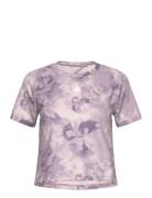 Aop Flower Tee Sport T-shirts & Tops Short-sleeved Purple Adidas Perfo...