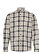 Lindbergh Checked Twill Structure Shirt Kräm